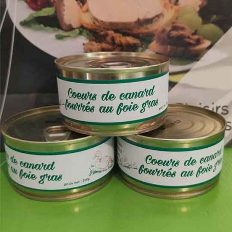 Coeurs de canard fourrés au foie gras | Ferme du Bioule (Gers)